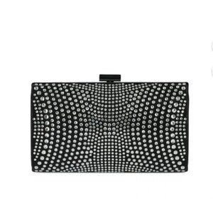NWT Inc International Concepts Ranndi Embellished Clutch Crystal Gumetal